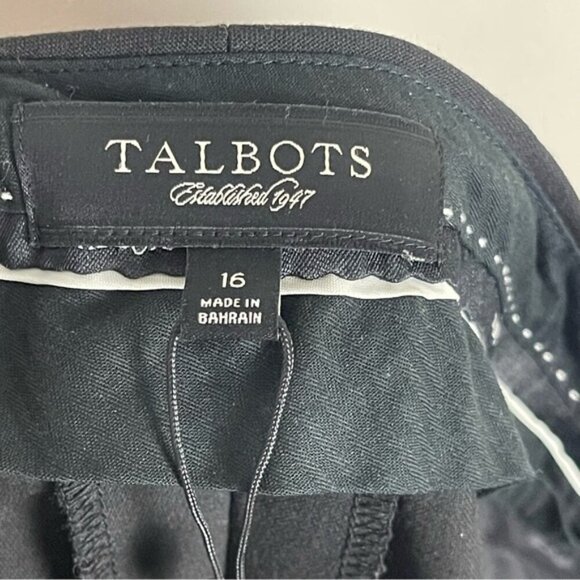 Talbots black high rise straight leg trouser pant work career travel size 14 - Picture 7 of 12